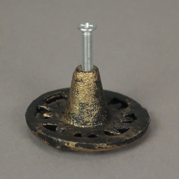 Set of 6 Antique Golden Sun Cast Iron Drawer Pulls Cabinet Knob Home Decor - Picture 10 of 10